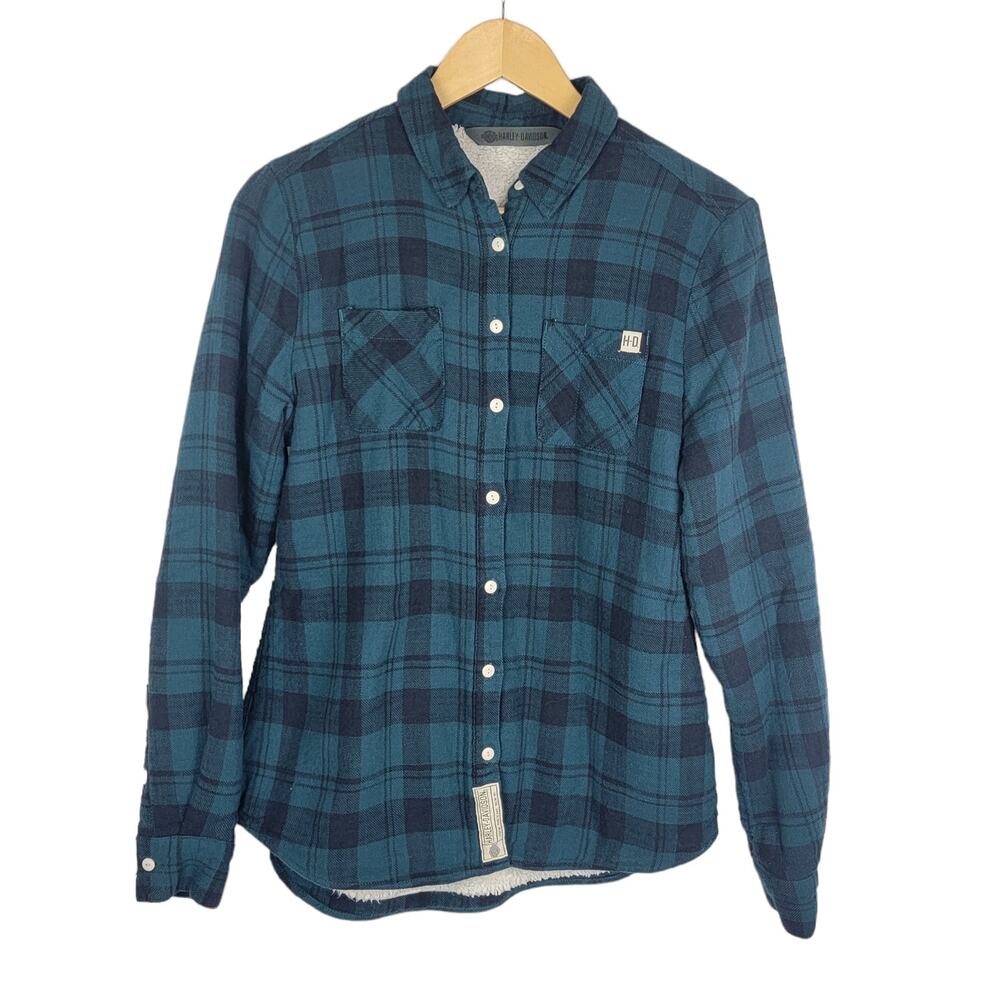 Harley-Davidson Sherpa Lined Plaid Flannel Layering Shirt